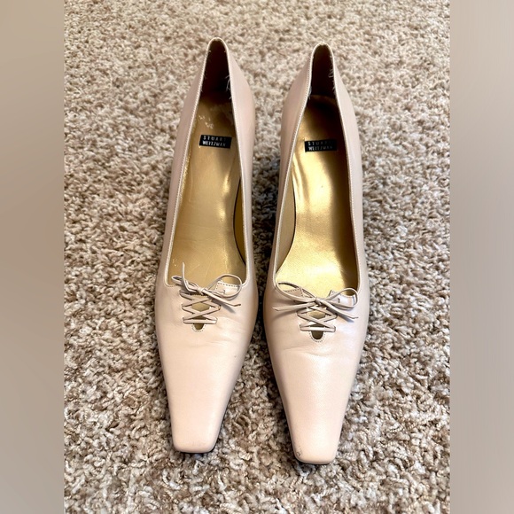 Stuart Weitzman beige leather heels - Picture 1 of 4